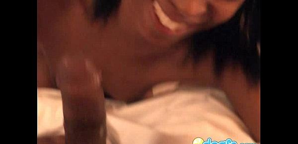 Cute black Stephine likes to blow and fuck anytime